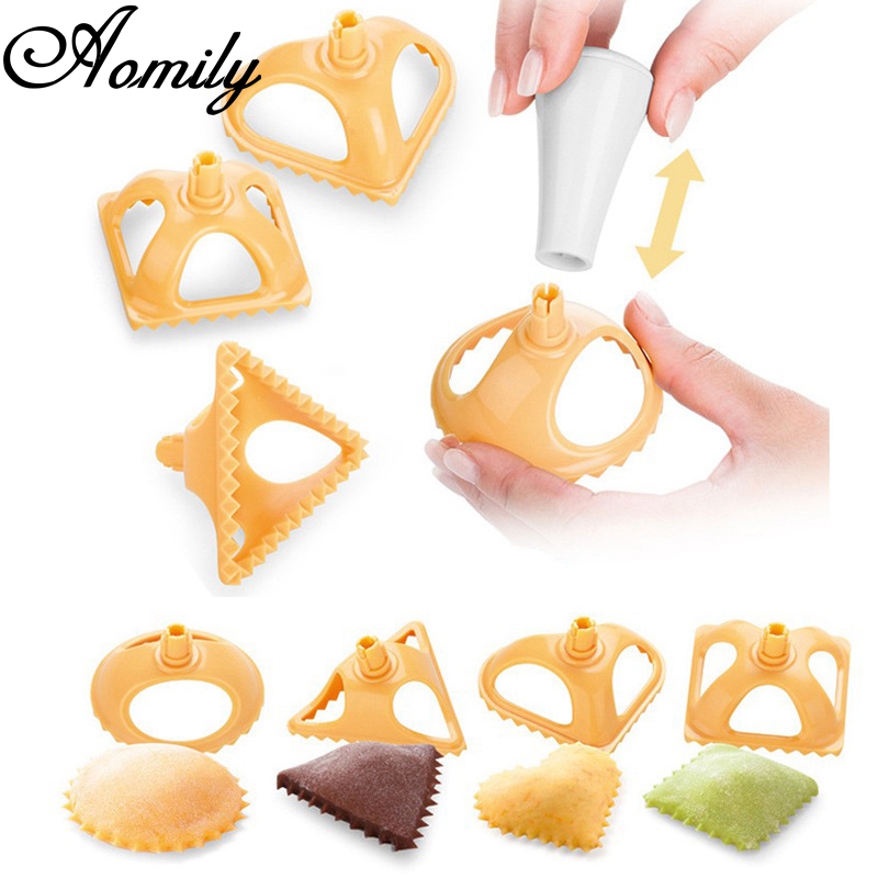 Dumpling Press Set - Aomily 4pcs/Set DIY 3D Dumpling Moulds