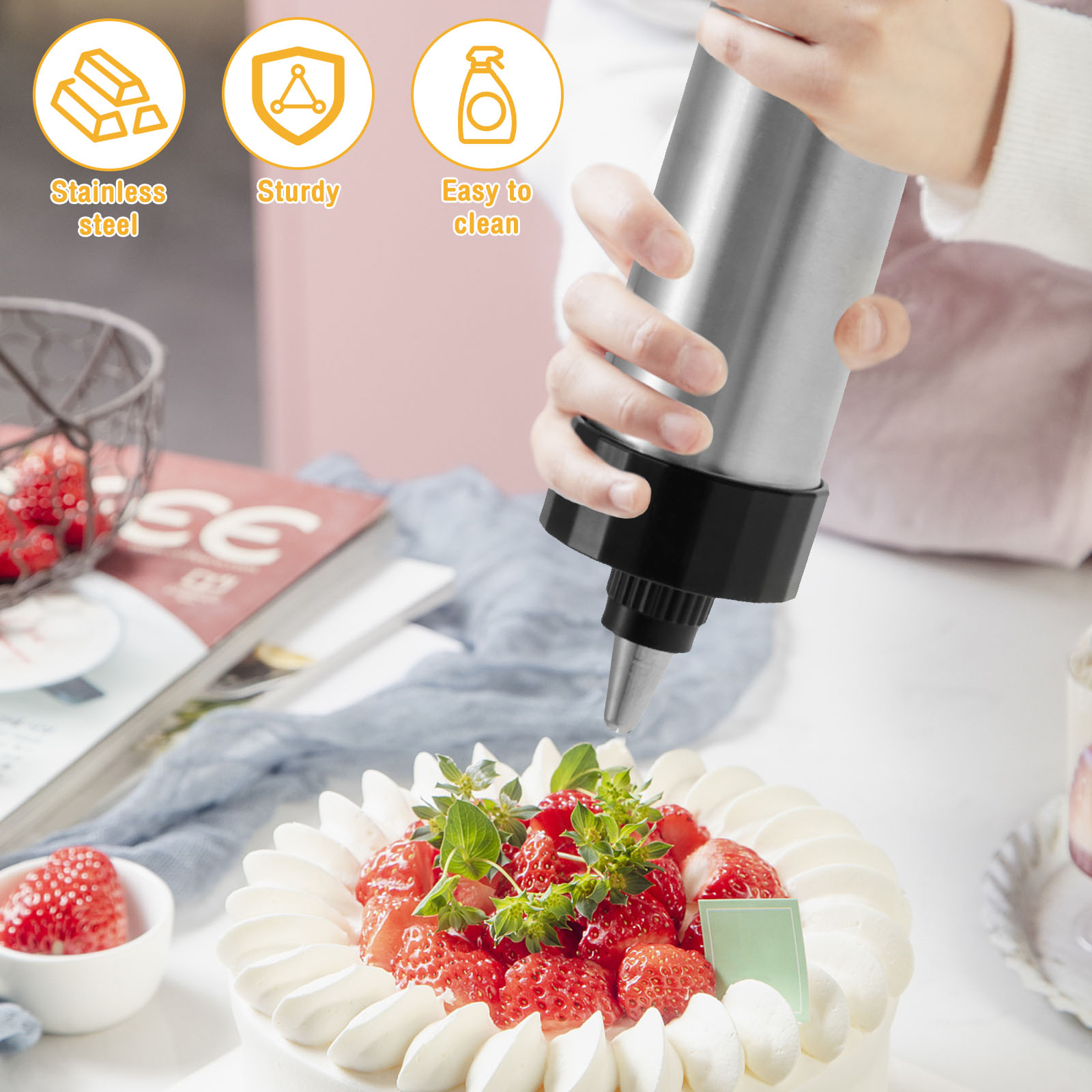 Cookie Press Gun Kit Stainless - Churros Maker Gun recension och pris